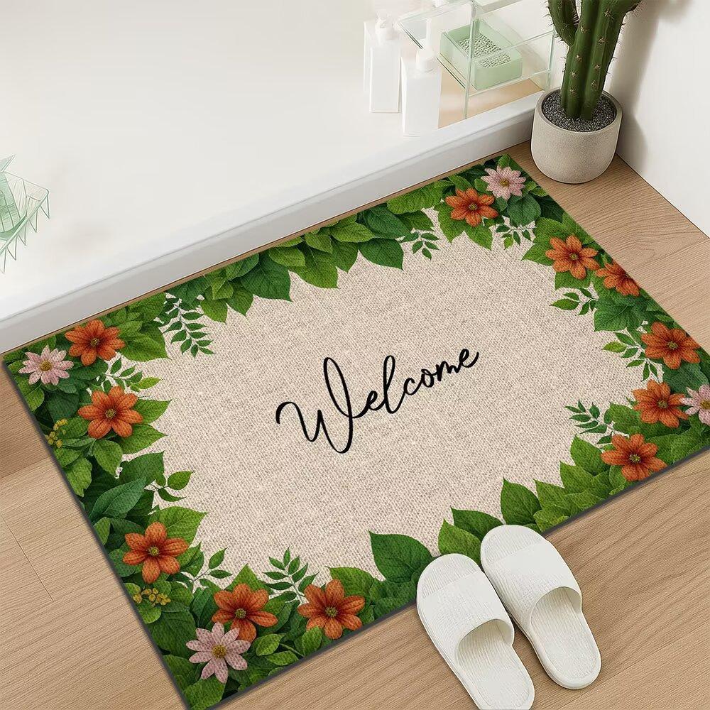 Entrance Linen Floor Mat Dirt Resistant and Non Slip Floor Mat Household Bathroom Floor Mat