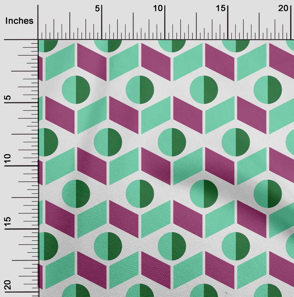 oneOone Georgette Viscose Green Fabric Geometric  Sewing Craft Projects Fabric Prints By Yard 42 Inch