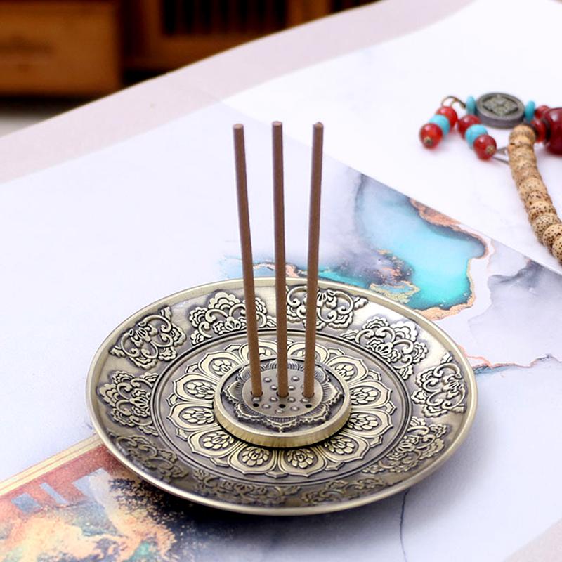 1Set Lotus Fragrance Insertion Meditation Zinc Alloy Home Furnishing Incense Burner Plate Fragrance Fragrance Tray Yoga