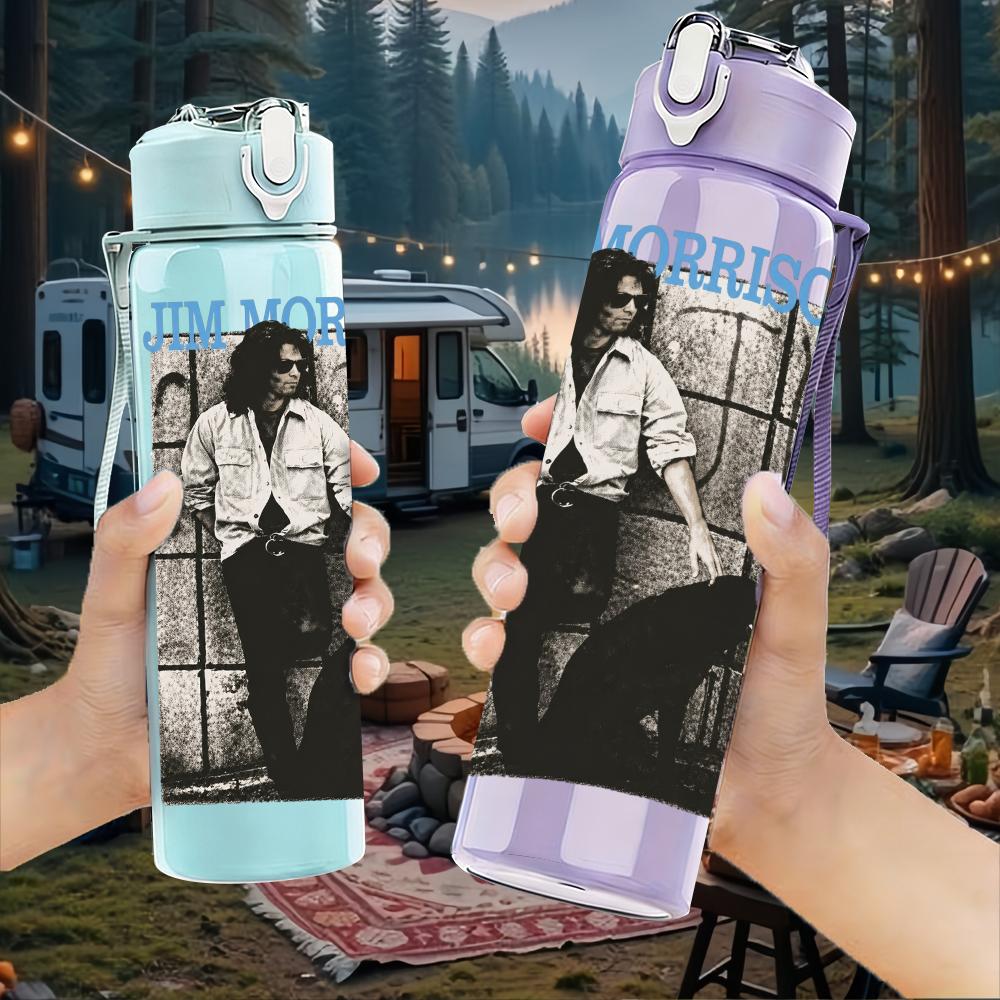 1PC Vintage Black White Band Poster Print 750ml Portable Sports Water Bottle Leakproof Gym Outdoor Travel Drink Cup