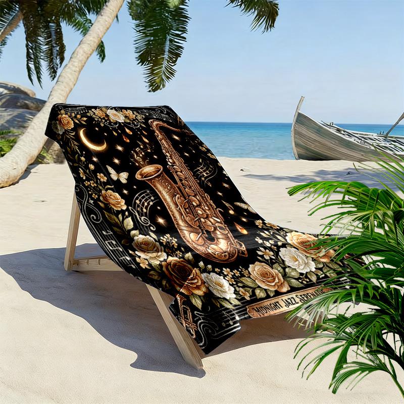 Vitage Art Print Beach Towel, Large Soft Quick Dry Towel for Beach Camping Swimming