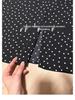 Women's Plus Size High Waist Black Polka Dot A-Line Skirt with Slit – Autumn Style for Pear Shapes