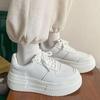 Spring Autumn White Shoes Woman Vulcanize Sneakers Breathable Leather Casual Shoes Flat Platform Shoes Thick Sole Ladies Shoe