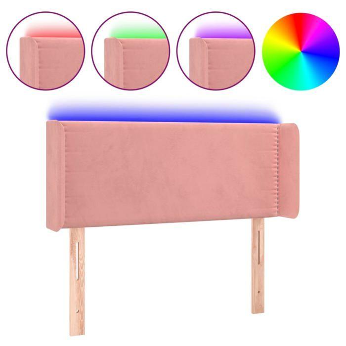 VidaXL Tête de Lit à LED Meuble de Chambre à Coucher Accessoire de Lit Simple Tête de Cadre de Lit Intérieur Rose 3123143