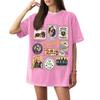 Women's Casual Short Sleeve T-Shirt Loose Fit Letter Graphic Print Crew Neck Comfortable Soft Fabric Lightweight Top for Daily Wear