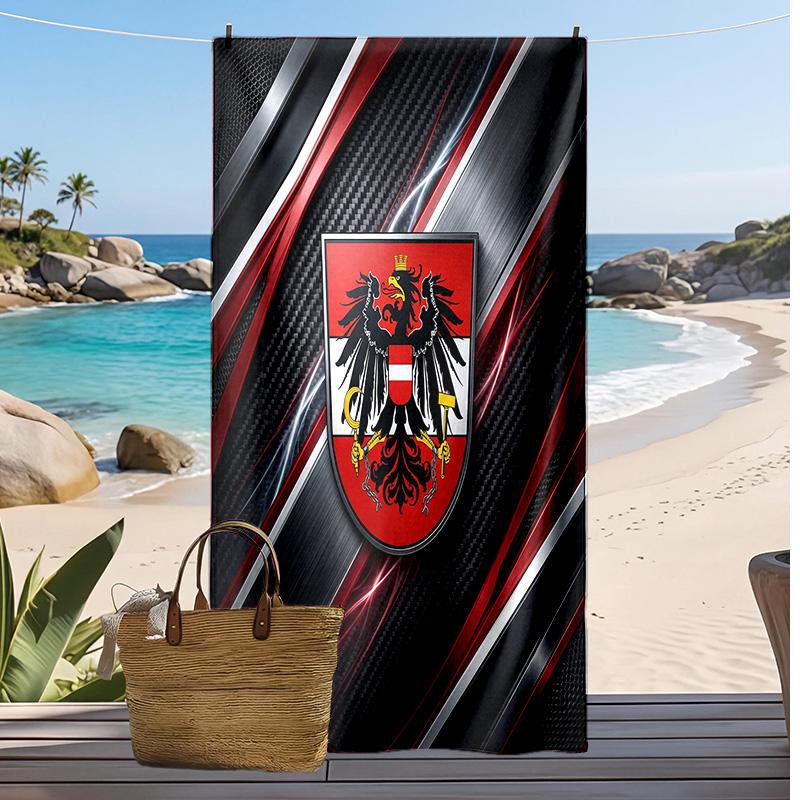 Österreich Fußball Druck Strandtuch Schnelltrocknend Super Saugfähig Weiches Badetuch zum Schwimmen Strand Reisen Fan Souvenir Geschenk