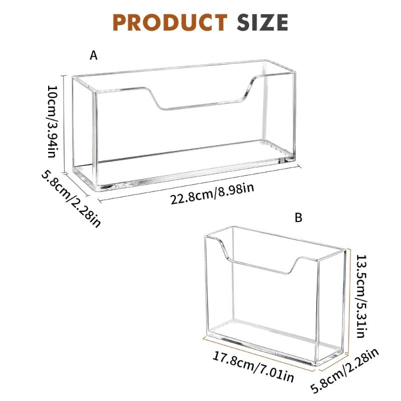 Clear Acrylic Napkin Organizers Stand With Space Saving Designs for Bathroom Kitchen Use