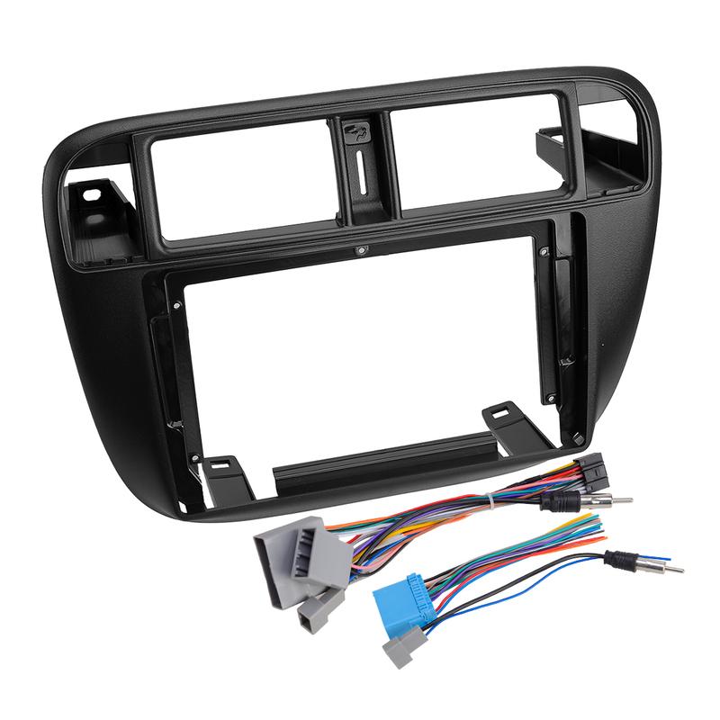 9" Radio Stereo Dash Fascia Frame Panel Trim With Harness Fit for Honda Civic EJ/EK/EM 1995 1996 1997 1998-2001 LHD