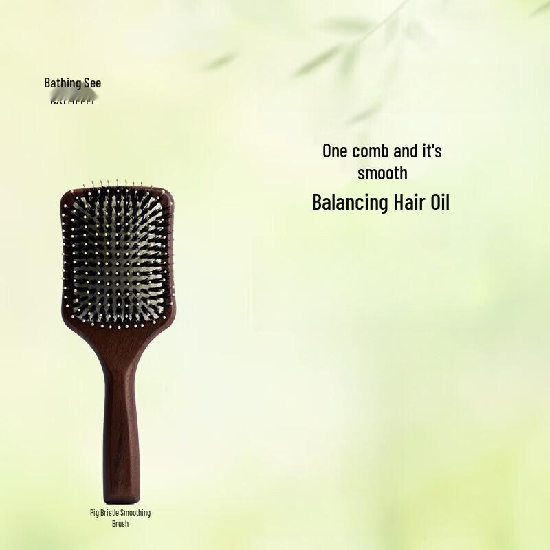 Boar Bristle Massage Air Cushion Wooden Hair Comb