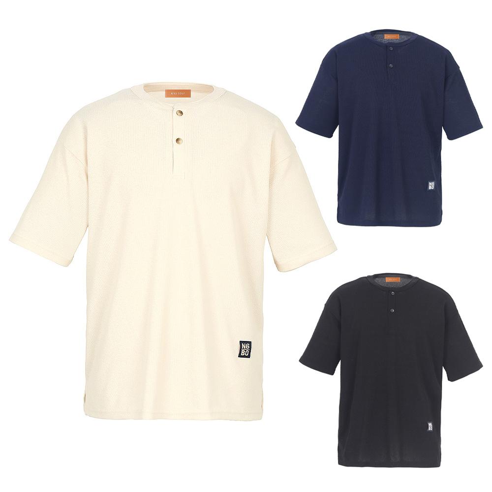 KIM YOUNG JOO GOLF Summer Coolon Henley Neck Short Sleeve Spandex Men'S Golf T-Shirt Dpmmts92
