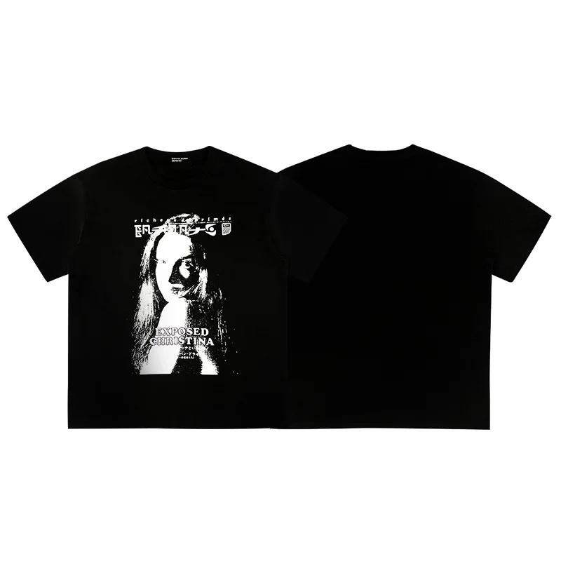 2025 Top 100% Cotton Fashion Trendy Printed Pattern T-shirt for Men and Women, High Quality Casual Large Size Widening