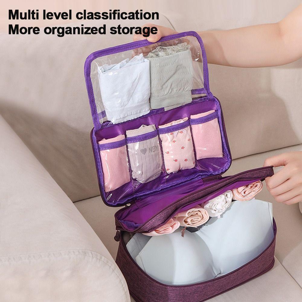 Multi-Compartment Travel Underwear Storage Bag Waterproof Cosmetic Wash Package Bag  Business Trip