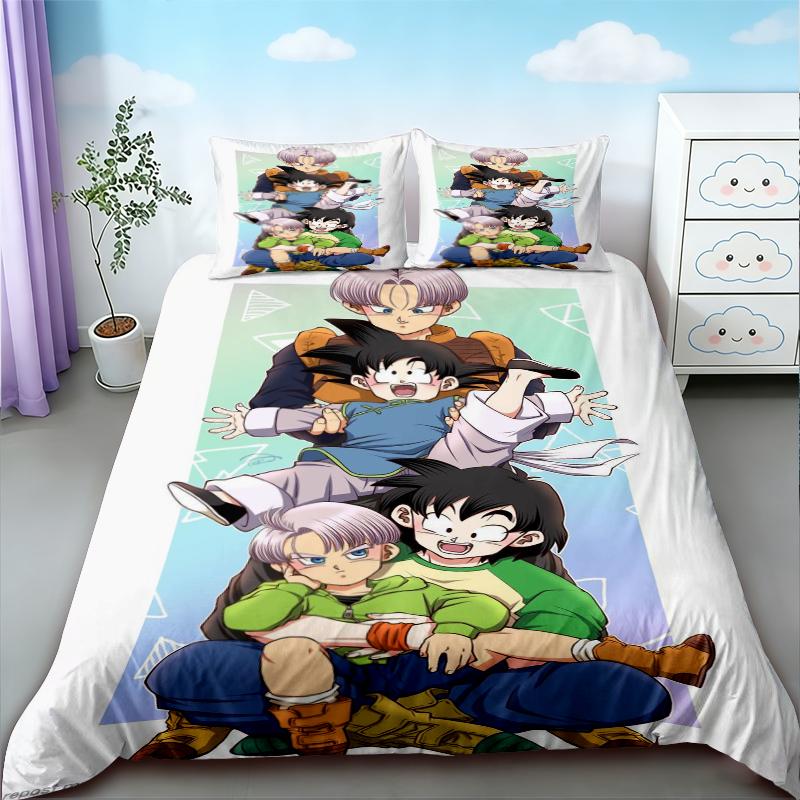Duvet Cover Anime Pattern Dragon Ball Bedding Set Child Baby Duvet Cover Sets Bedclothes Twin Single King Kids Adult Gift