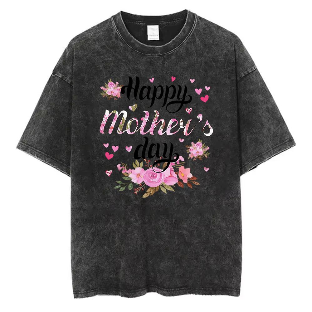 

Western Leopard Print Mom Grandma T Shirt Vintage Washed Black Cotton Loose Fit Short Sleeve Tops for Boho Moms S