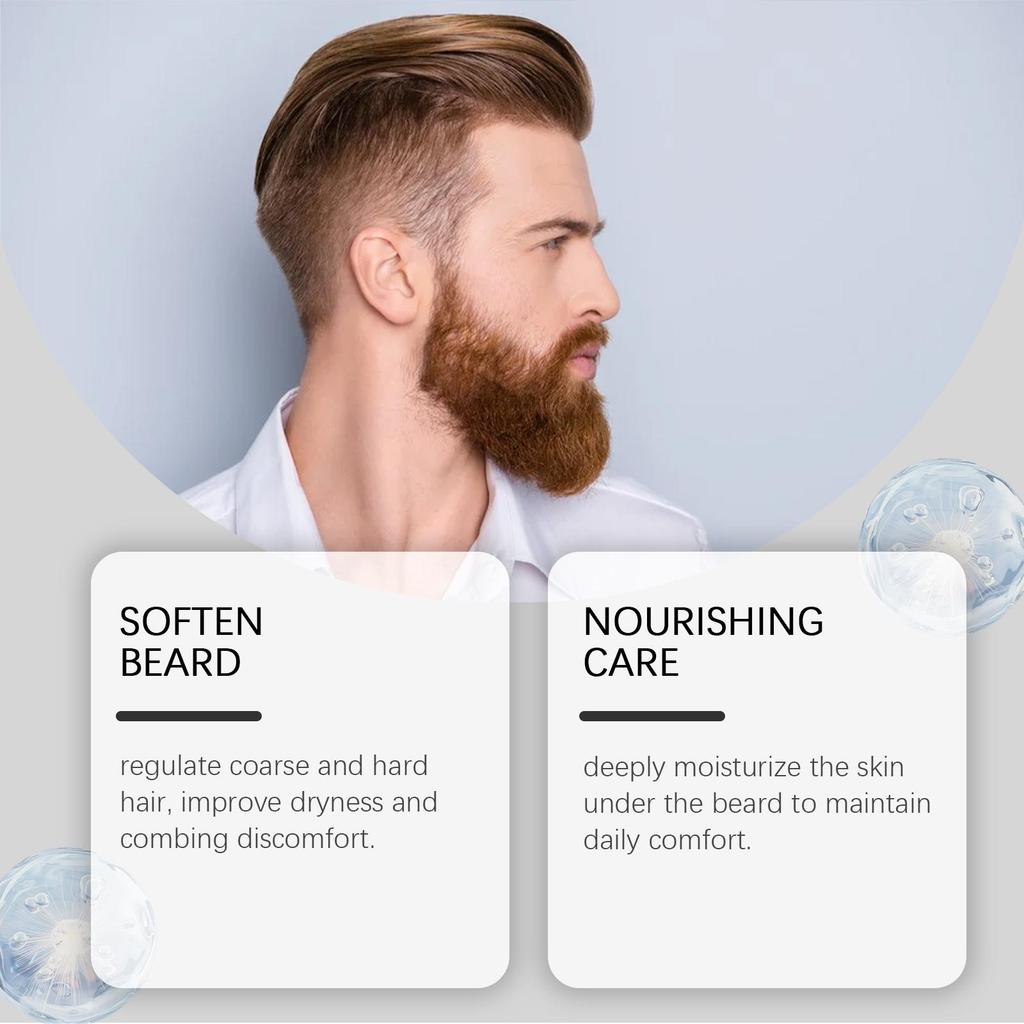 East Moon Men's Shea Butter Beard Balm Moisturizing Smoothing Beard Growth Wax Mustache Cream Facial Hair Care Reduce Frizz