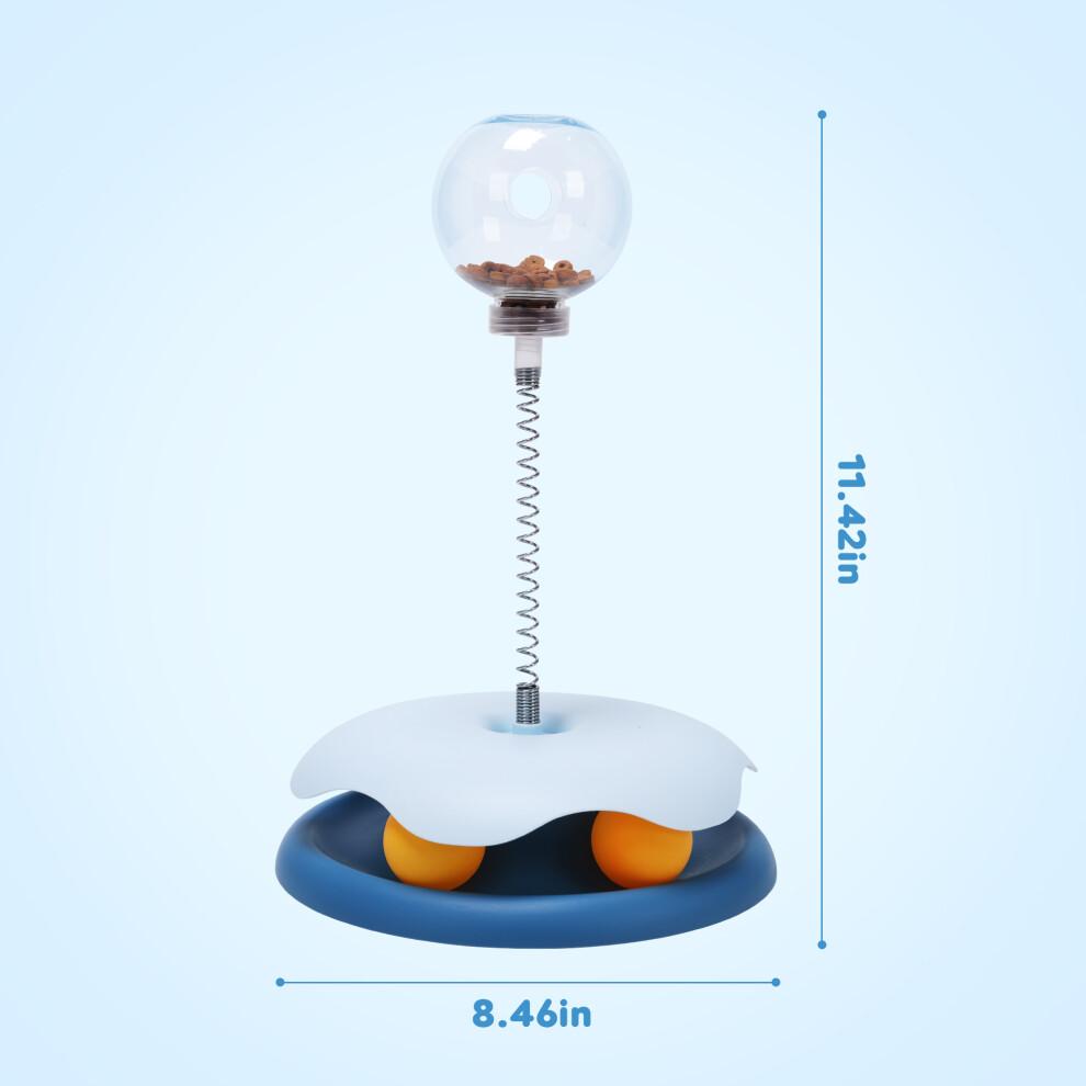 2IN 1 Cat Slow Feeder Treat Ball Toy,Leaky Food Interactive Cat Toy With 2 Moving Balls;Interactive Detachable for Indoor Cats Educational Toy