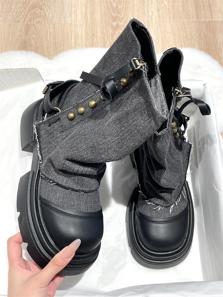 British versatile platform Martin boots women's autumn 2025 new western cowboy short boots knight boots