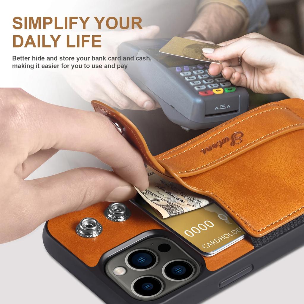 Cards Solt Wallet Wrist Band Leather Case for IPhone 14 15 Pro Max 12 13 11 XS X XR 15Plus Bracket Wristband KickStand Cover