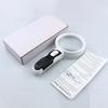 20X LED Magnifying Glass with Dual Illumination 90mm Lens Comfortable Rubber Handle for Microscopy and Repair Tasks