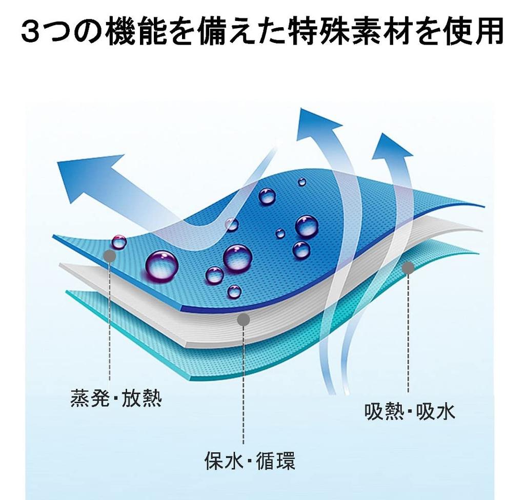 Cooling Set of Large Size X Made with Cooling Heatstroke Heat Relief Item Towels, 2, (90cm 30cm), Fibers, Prevention, Long-lasting Cooling,