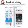 63A Din Rail 3-in-1 Display Adjustable Over Voltage Current and Under Voltage Protective Device Protector Relay Volt Power Meter