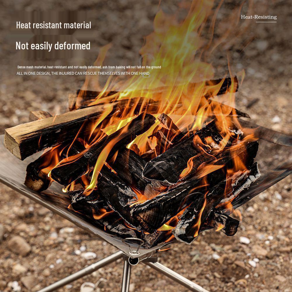 Stainless Steel Folding Fire Pit for Camping, Picnics, and Barbecues