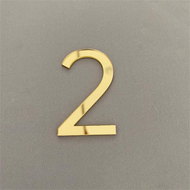 3D Self-adhesive Waterproof Plating House Number 0 To 9 Modern Gold Digits House Number Door Plate Address Outdoor Door Number