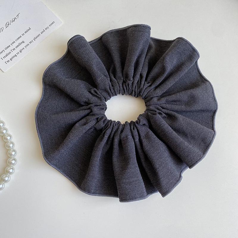 

Двухслойное кольцо для волос в корейском стиле: Универсальная повязка на голову в виде конского хвоста и аксессуар в виде цветка для волос. серый