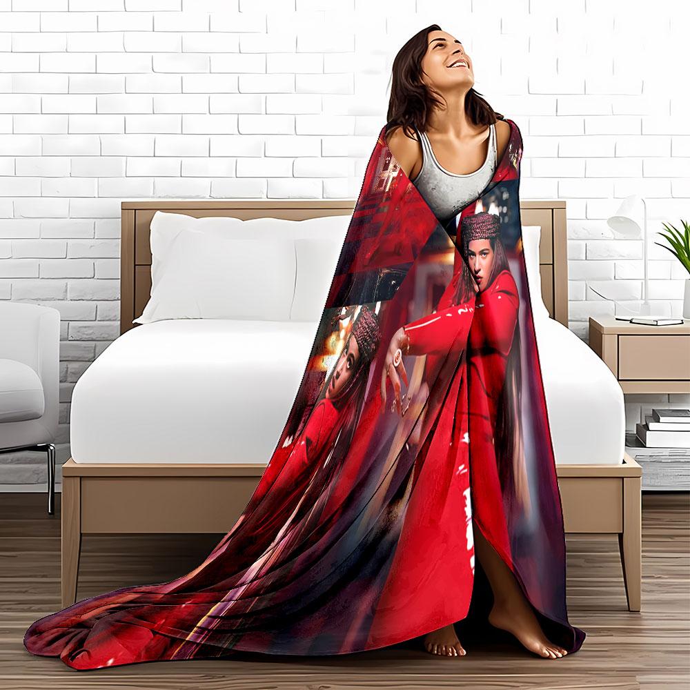 Red Glamour Fashion Blanket for All Seasons Blanket Lunch Break Throw Gift
