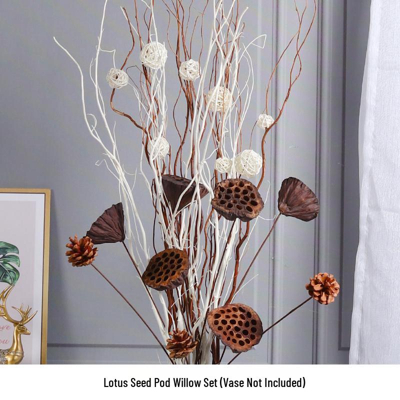 Nordic Minimalist Ceramic White Floor Vase for Dried Flowers and Lucky Bamboo, Living Room Decor