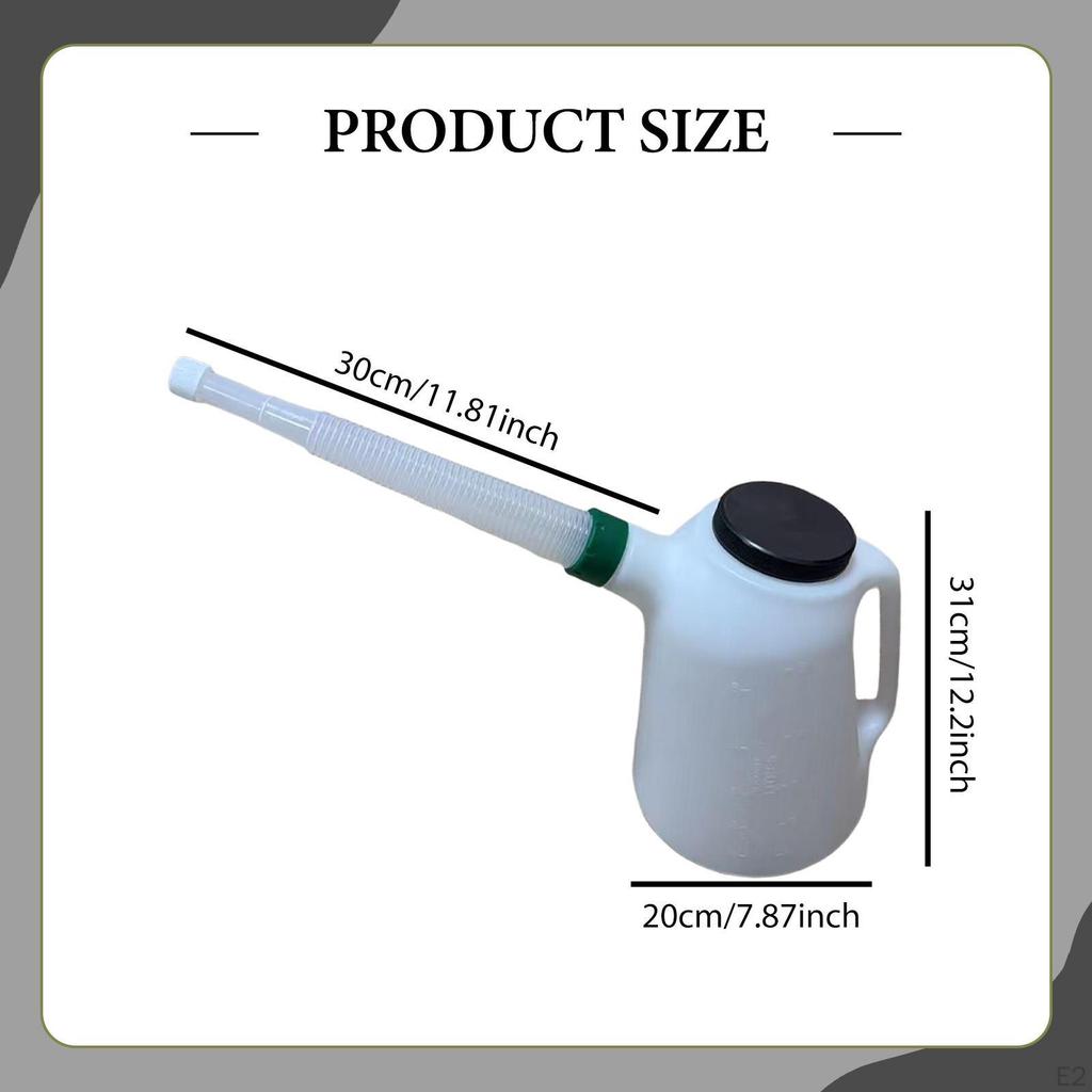 Oil Measuring Container with Pouring Flexible Spout Practical 5L Portable Cap for Automotive