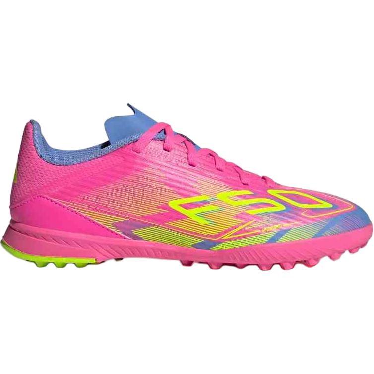 Adidas F50 League Comfortable Versatile Non-Slip Durable Low-Top Kids Soccer Shoes Kids Soccer Shoes Pink Blue IE3755