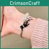 Cute Pearl Y2k Inlaid Black Cat Star Bracelet Stylish Summer Jewelry Women For