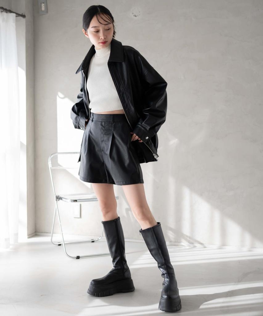 WEGO PU Faux Korean Size Black Women's Vintage-Like Shorts, Trousers, Bottoms, Leather, Style, Girly, Casual, Gift, Spring, Autumn, Winter, M,