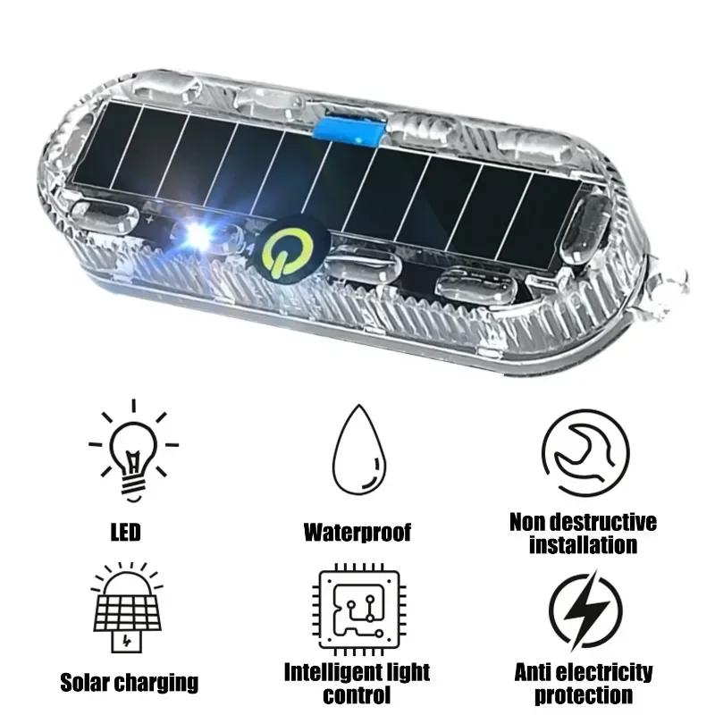 1/2pcs Wireless LED Solar Strobe Light Waterproof for Motorcycle Car Bike Truck Anti-collision Warning Light Signal Lamp