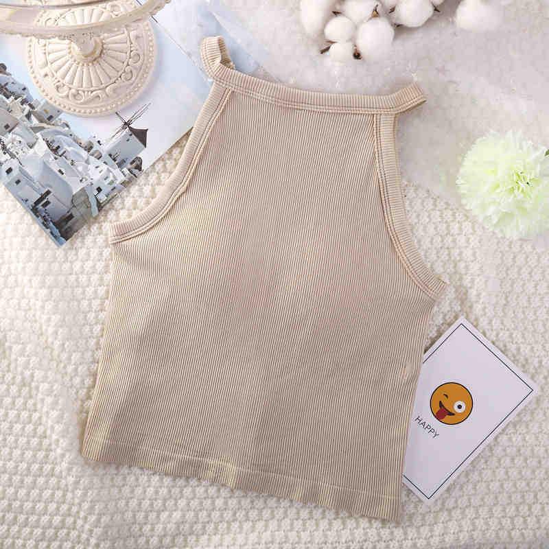 Pure & Sexy Ribbed Halter Top with Built-in Chest Pads - Wrap Style, High Neck, Beautiful Back Design