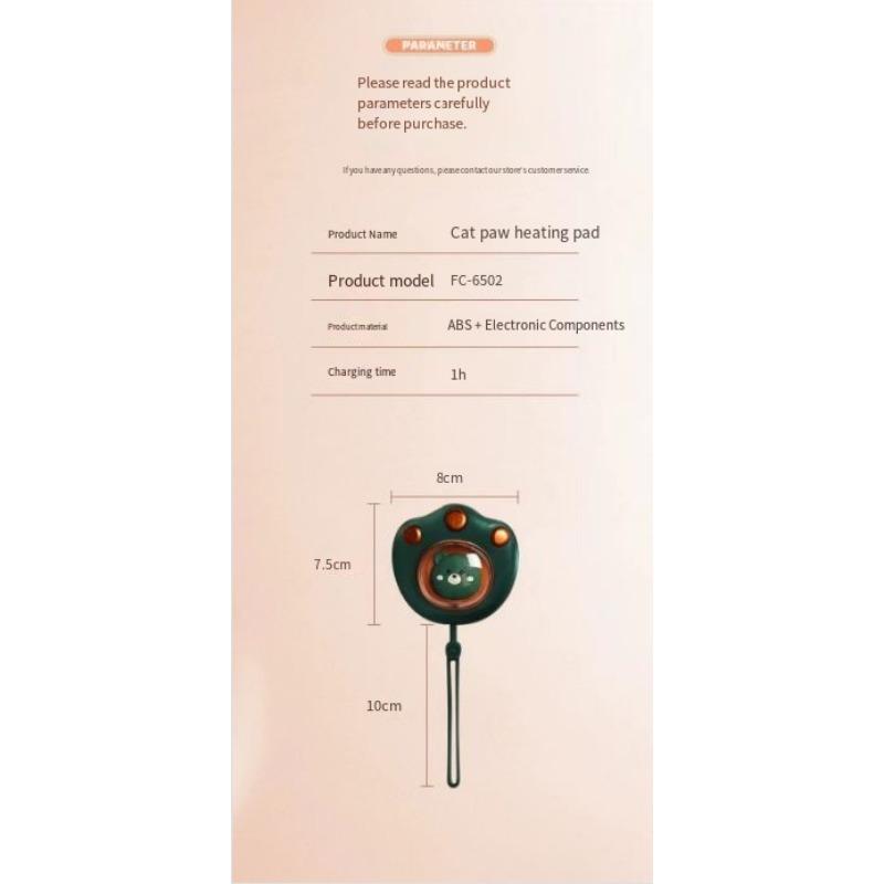 1ks mini ohrievač rúk v tvare mačacej labky prenosný USB nabíjanie nepretržité vykurovanie prenosné vykurovanie kreslený mini darček darček