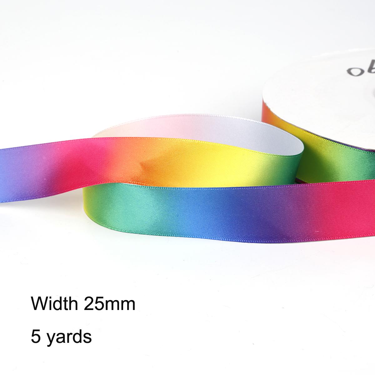 

Шелковистые ленты в крупный рубчик градиентного цвета, украшения для свадьбы, фестиваля, вечеринки, бант, открытка, подарочная упаковка, принадлежности 25mm