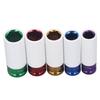 5Pcs Impact Socket Set 15 17 19 21 22mm 6 Point Wheel Nut Socket Set Set for 1 2in Drive