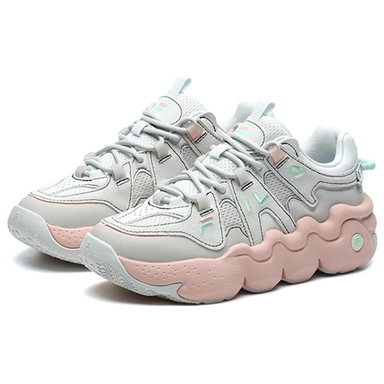 New FILA Barricade Low Sneakers 'Grey Pink White' Women's F12W211121FBA