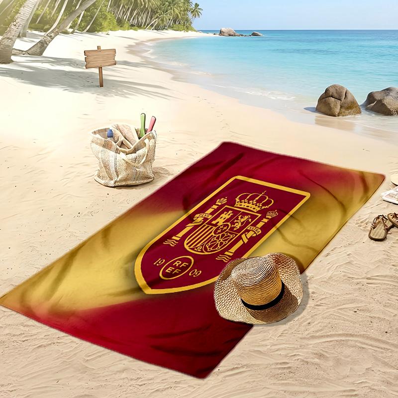 Asciugamano da Spiaggia Stampa Calcio Spagna Asciugatura Rapida Super Assorbente Morbido Asciugamano da Bagno per Nuoto Spiaggia Viaggio Souvenir Regalo