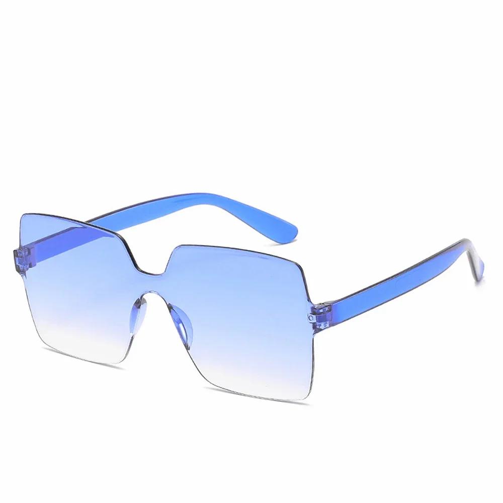Fashion One-piece Frameless Sunglasses Women Candy-colored Sun Glasses Trendy UV Protection