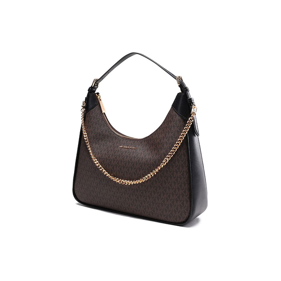 Michael Kors Wilma Classic Monogram Shoulder Bag Women Handbags Brown 30R3G3WH3B-BROWN-BLK