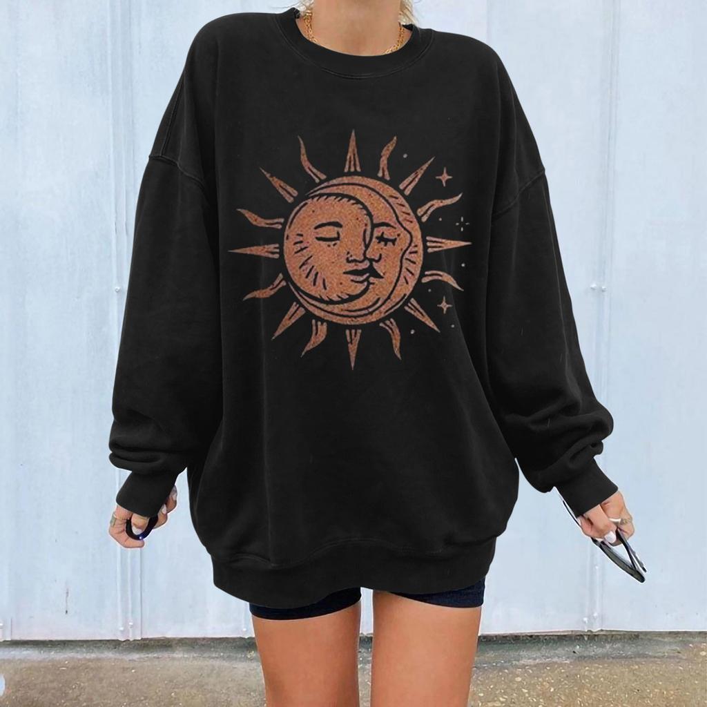 Women's Tops Winter Sun Printing Sweatshirt Pullover Tops