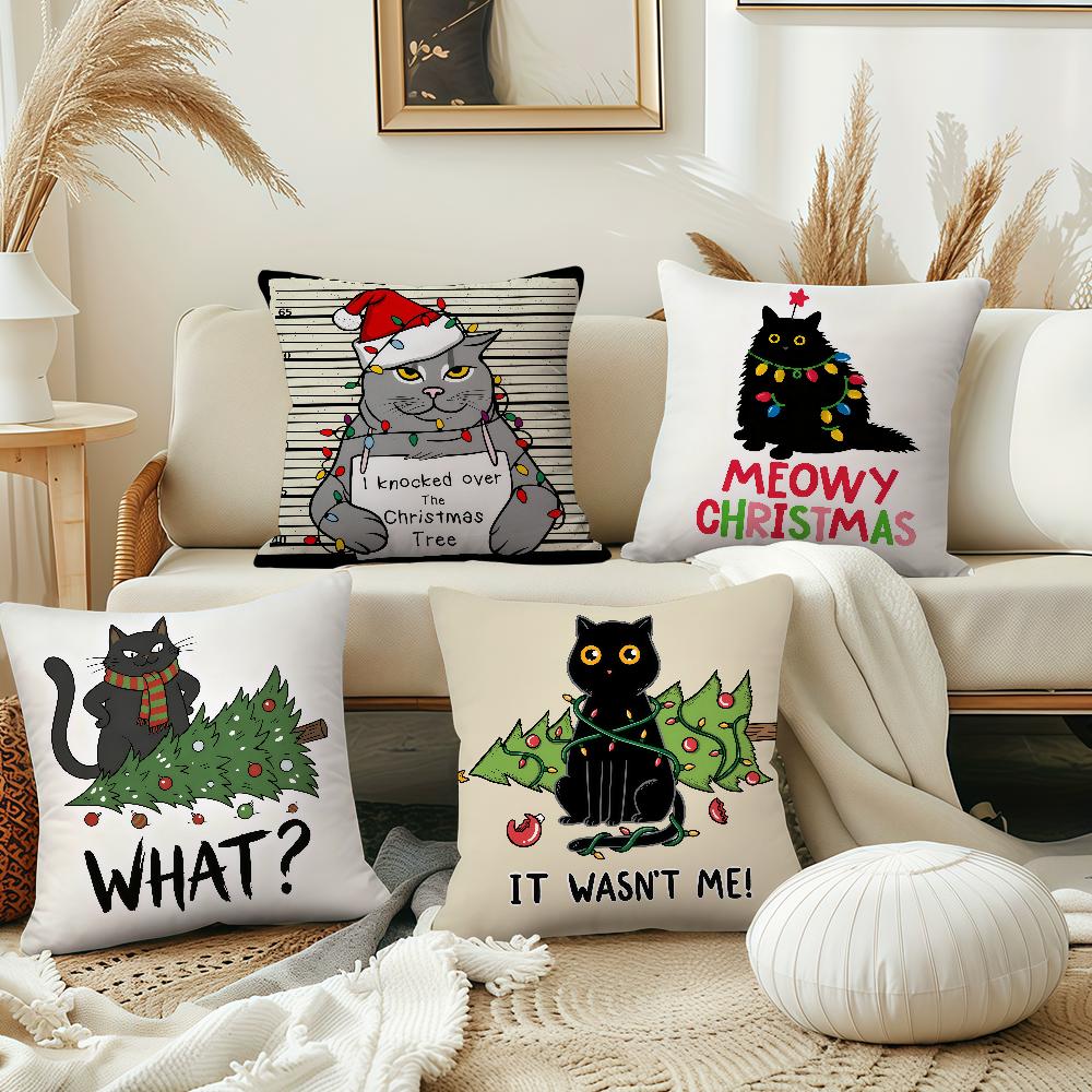 Christmas Cartoon Cat Cushion Cover Best Home Office Coffee Pillow Sofa Printing Decoration Room Shop Car Nordic Simplicity Hit
