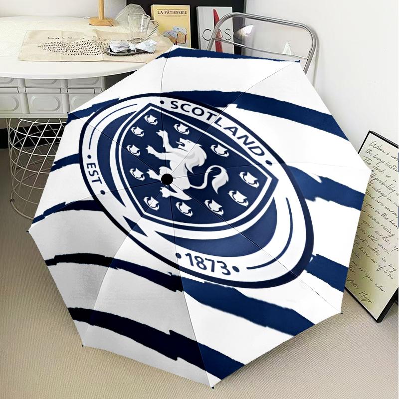 Ombrello Pieghevole Scozia Emblema Leone Rampante, Ombrello Automatico 8 Stecche per Viaggio, Campeggio Uso Regalo per Halloween Natale