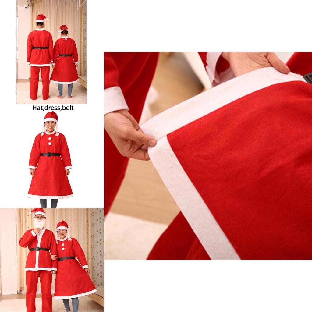 Christmas Costume For Men 5-piece Santa Claus Outfit Set