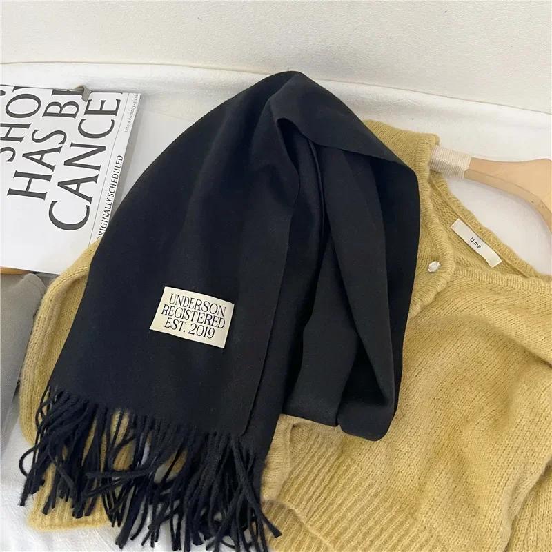 Lilla er veldig bra for å matche det nye ensfargede imiterte kashmirskjerfet høst og vinter fra Dongdaemun, Sør-Korea