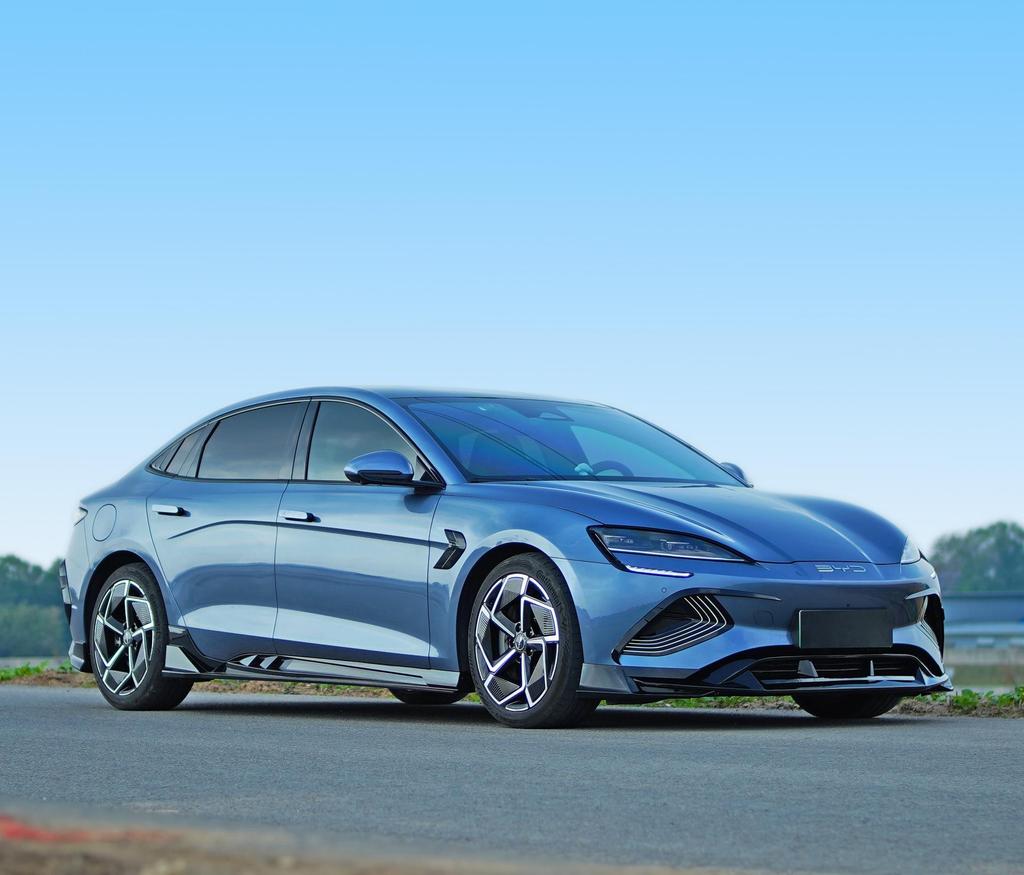 Compatible with BYD Seal EV DC: Rear & Front Bumpers, Front Lip Spoiler, Side Skirts, Rear Spoiler, Black Bright Strips.