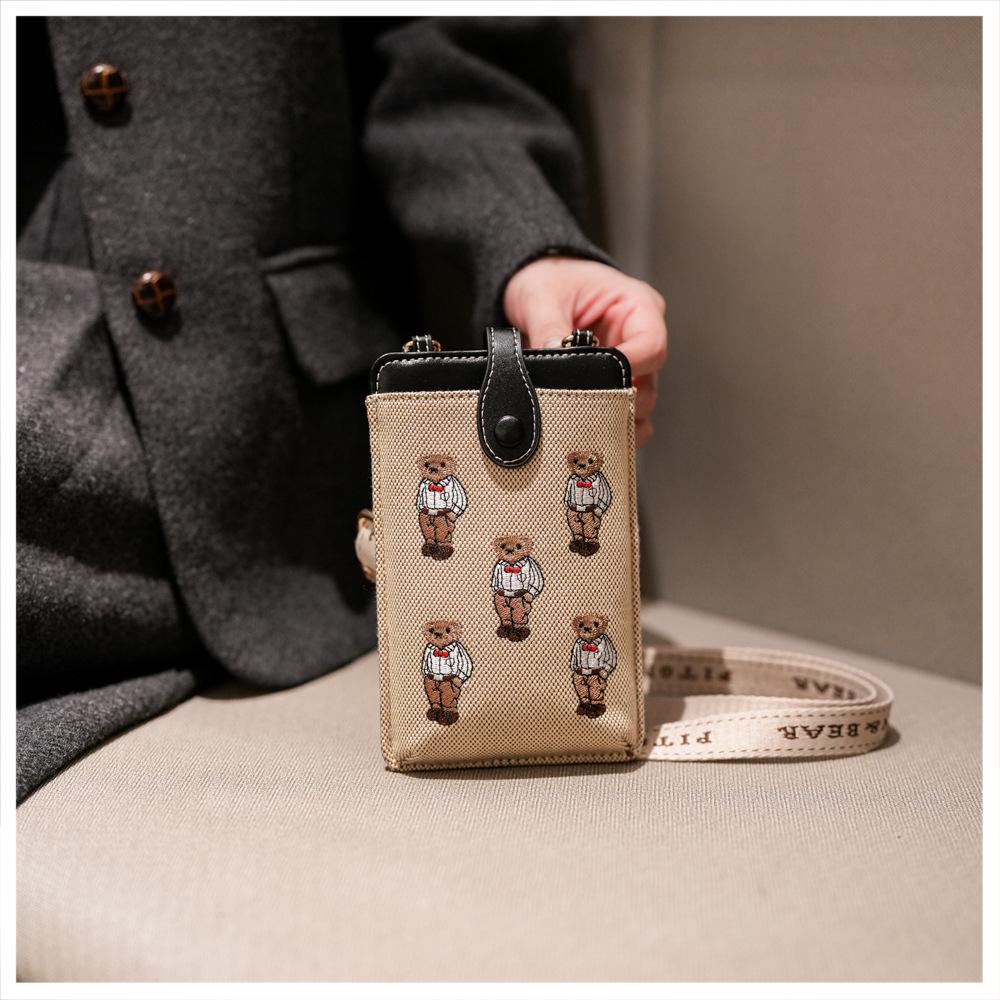 Damen Retro Farbblock Cartoon Umhängetasche für Lässige Mode, Passend für Handy